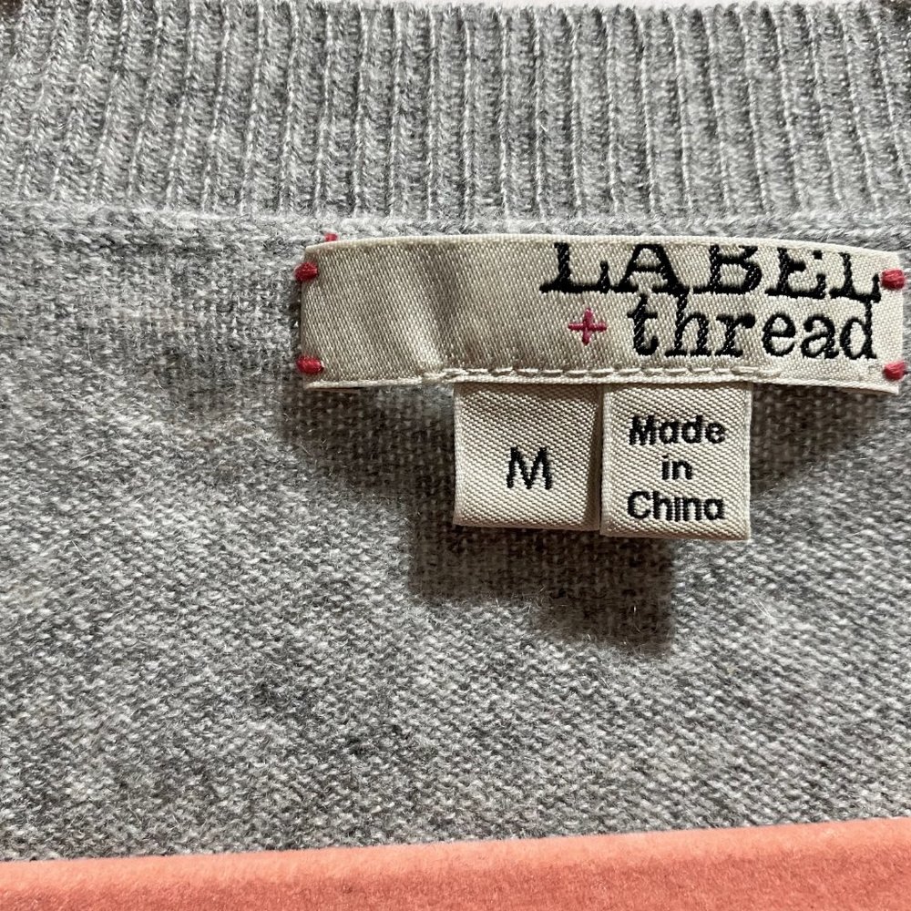 (5) Label + Thread Gray Cashmere Wool Soft Comfy … - image 3